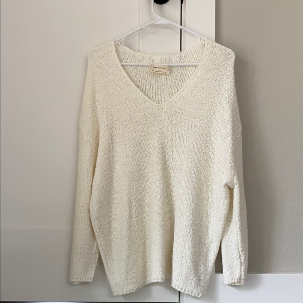 Urban Outfitters Cream V-neck Sweater